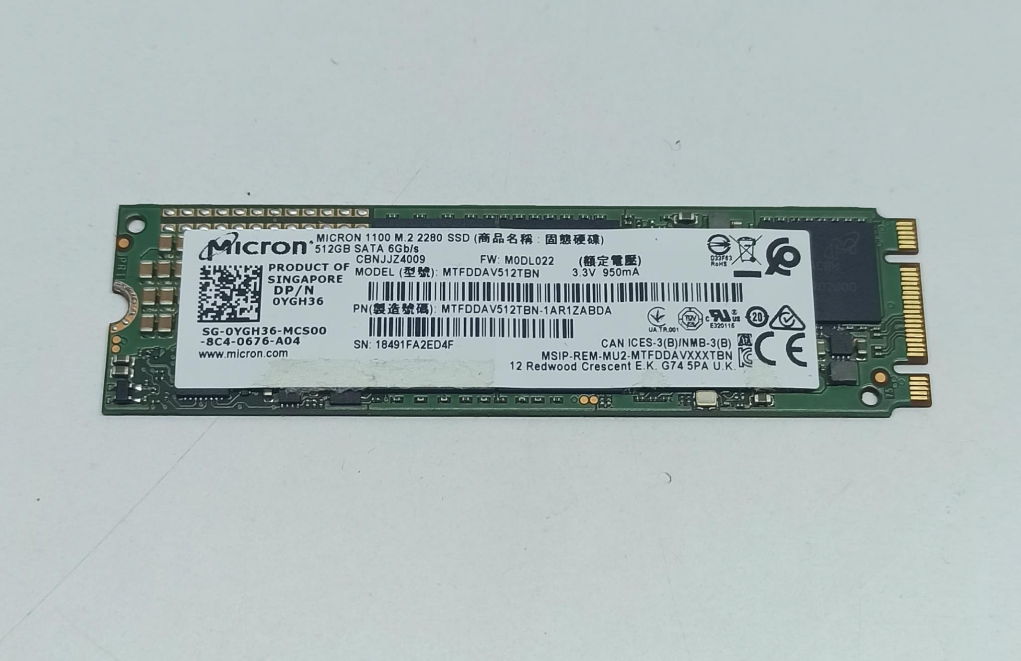 2.EL HDD SSD 512GB M2 NVME MUHTELİF MARKA UZUN