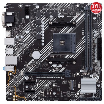 ANAKART ASUS PRIME B450M-K II 4400 DDR4 DVI VGA M2 AMD AM4