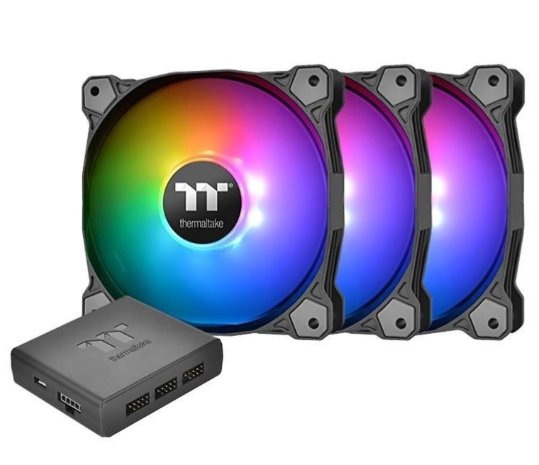 FAN KASA THERMALTAKE PURE PLUS 12 ADRESLENEBİLİR RGB LEDLİ 3X120MM FAN + KONTROLCÜLÜ KASA FANI KİTİ