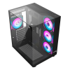 KASA 500W TURBOX TERAS AKVARYUM 4X ARGB USB 3.0 SİYAH CAM TASARIM GAMİNG BİLGİSAYAR KASASI