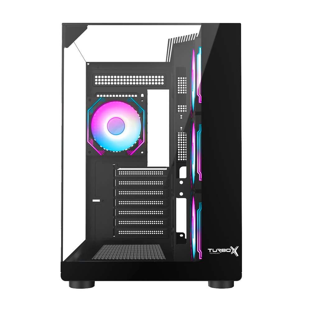 KASA 500W TURBOX TERAS AKVARYUM 4X ARGB USB 3.0 SİYAH CAM TASARIM GAMİNG BİLGİSAYAR KASASI
