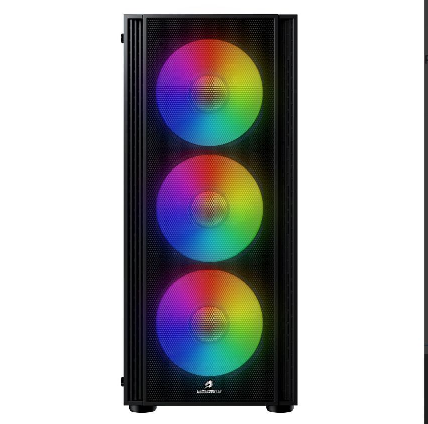 KASA 600W GAMEBOOSTER CASTLE A651B APFC USB 3.0 MESH 4*RAİNBOW FANLI MİD-T ATX GAMİNG SİYAH KASA