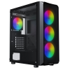 KASA 600W GAMEBOOSTER ROUND A650B APFC USB 3.0 MESH 4*RAİNBOW FANLI MİD-T ATX GAMİNG SİYAH KASA