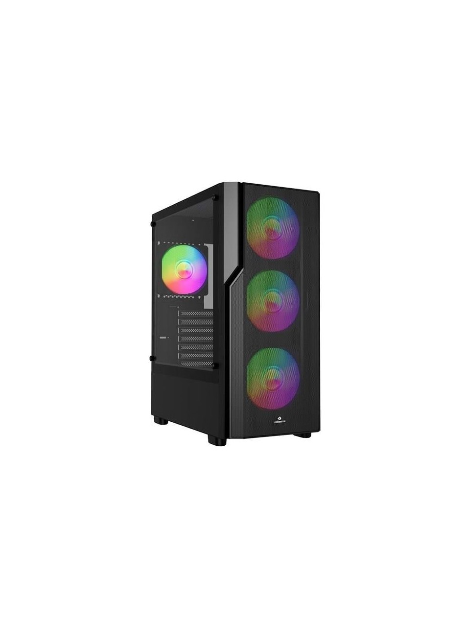 KASA 650W 80+ GAMEBOOSTER CRUX E650B USB 3.0 MESH 4*RAINBOW FANLI GAMING SİYAH KASA