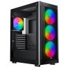 KASA 650W 80+ GAMEBOOSTER RAIDER E651B WHITE USB 3.0 MESH 4*RAİNBOW FANLI MİD-T E-ATX GAMİNG SİYAH KASA