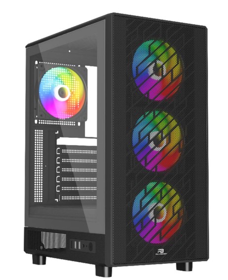 KASA 750W 80+ BRONZE POWERBOOST A700B ATX USB 3.0 RAİNBOW FANLI MESH GAMİNG SİYAH KASA