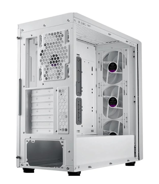 KASA CM MASTERBOX 600 TG MESH BEYAZ ARGB 3X14CM FANI, NORMAL VE BACK-CONNECT ANAKART DESTEKLİ ( PSU YOK )