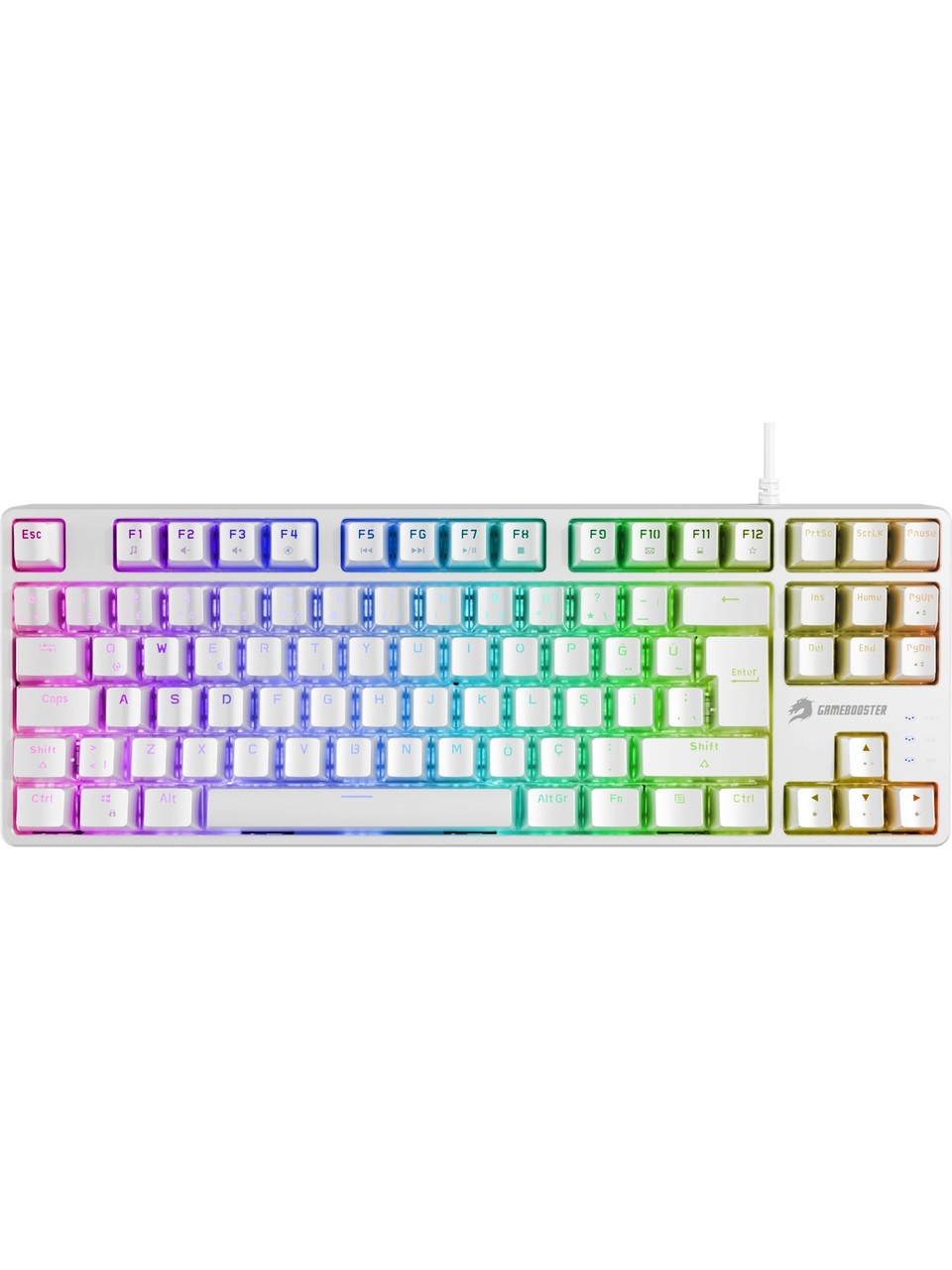 KLAVYE KABLOLU GAMING GAMEBOOSTER G23W ENİGMA TKL RAİNBOW AYDINLATMALI RED SWİTCH MEKANİK BEYAZ OYUN KLAVYESİ KLAVYE KABLOLU GAMING GAMEBOOSTER G23W ENİGMA TKL RAİNBOW AYDINLATMALI RED SWİTCH MEKANİK BEYAZ OYUN KLAVYESİ
