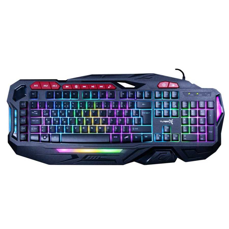 KLAVYE KABLOLU GAMING TURBOX BLADE DANCER TR-GK103 USB RAINBOW AYDINLATMA