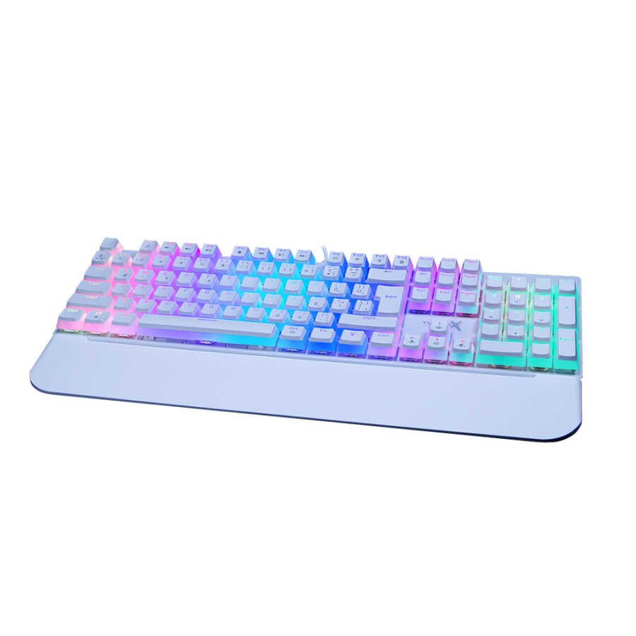 KLAVYE KABLOLU GAMING TURBOX TR-MK10PD RGB BEYAZ MEKANİK RAİNBOW KLAVYE