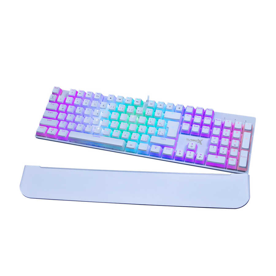 KLAVYE KABLOLU GAMING TURBOX TR-MK10PD RGB BEYAZ MEKANİK RAİNBOW KLAVYE