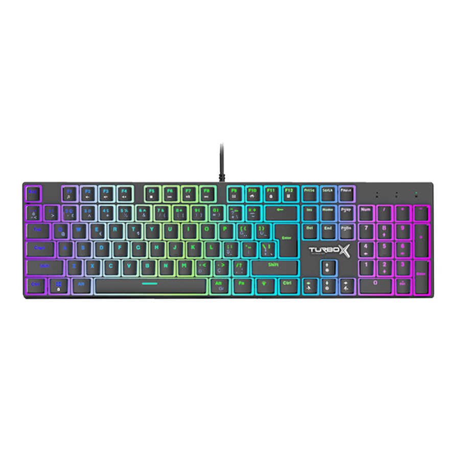 KLAVYE KABLOLU GAMING TURBOX TR-MK10PD RGB SİYAH MEKANİK RAİNBOW KLAVYE