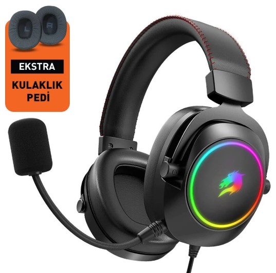 KULAKLIK GAMEBOOSTER H44  RGB USB7.1 SİYAH PROFESYONEL OYUNCU KULAKLIĞI KULAKLIK GAMEBOOSTER H44  RGB USB7.1 SİYAH PROFESYONEL OYUNCU KULAKLIĞI