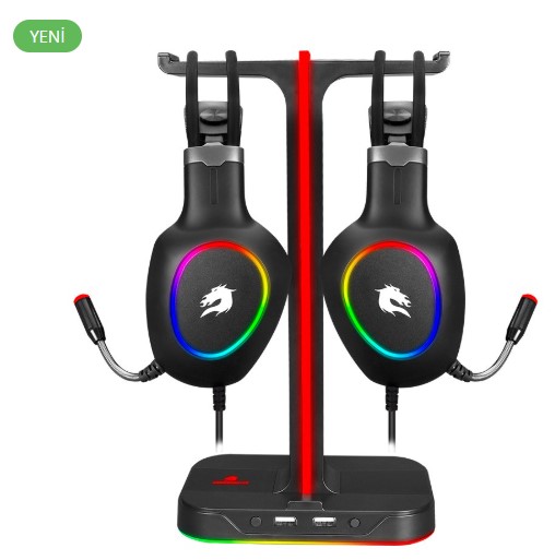 KULAKLIK GAMEBOOSTER HS01 RGB AYDINLATMALI İKİLİ KULAKLIK STANDI KULAKLIK GAMEBOOSTER HS01 RGB AYDINLATMALI İKİLİ KULAKLIK STANDI