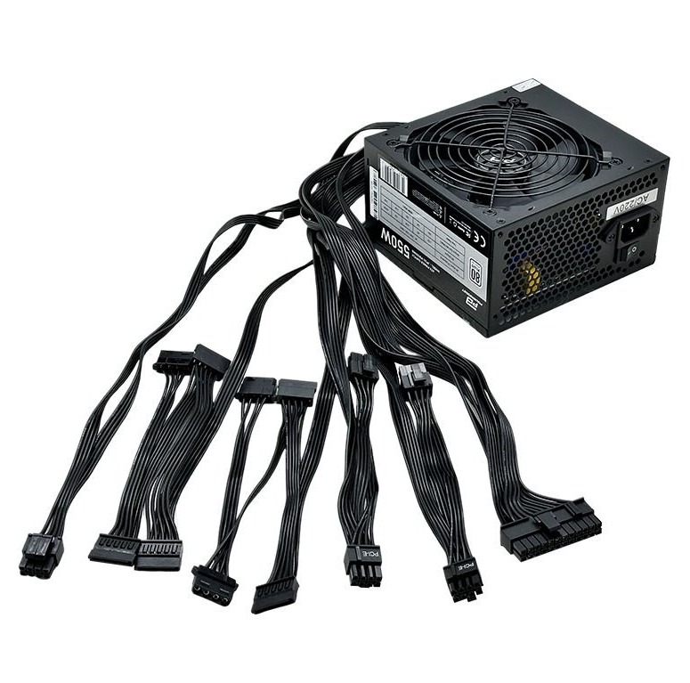 POWER SUPPLY 550W 80+ POWERBOOST PB550WB WHİTE  APFC 4*PCI-E 6+2 PİN 12CM SİYAH FANLI ATX PSU (BULK)