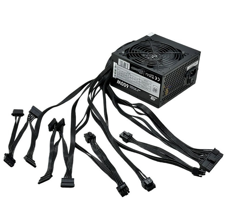 POWER SUPPLY 600W 80+ POWERBOOST PB600WB WHİTE APFC 4*PCI-E 6+2 PİN 12CM SİYAH FANLI ATX PSU (BULK)