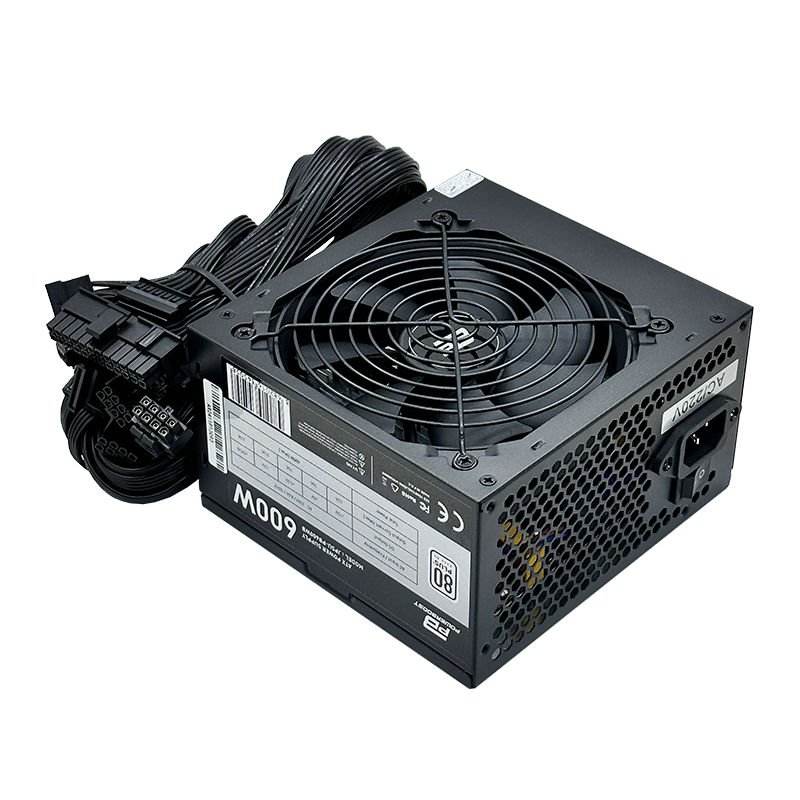 POWER SUPPLY 600W 80+ POWERBOOST PB600WB WHİTE APFC 4*PCI-E 6+2 PİN 12CM SİYAH FANLI ATX PSU (BULK)
