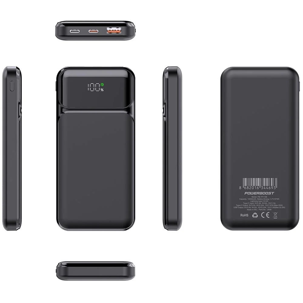 POWERBANK POWERBOOST NIGHT 115B 10.000MAH 22.5W LCD GİZLİ LED SİYAH TAŞINABİLİR ŞARZ CİHAZI POWERBANK POWERBOOST NIGHT 115B 10.000MAH 22.5W LCD GİZLİ LED SİYAH TAŞINABİLİR ŞARZ CİHAZI