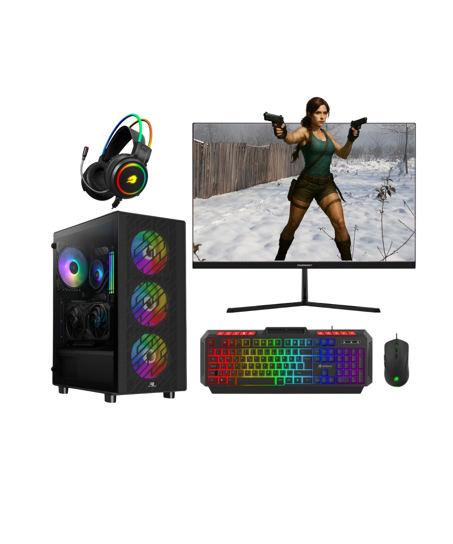 POWERBOOST RYZEN 7 9800X3D 64GB DDR5 1TB M2 RX7700XT VGA 