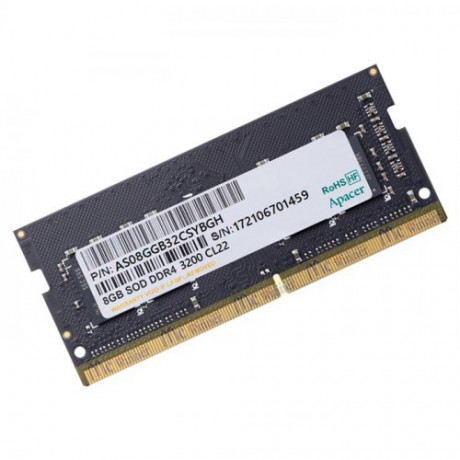 RAM NB APACER 8GB 1X8GB 3200MHZ CL22 DDR4 NOTEBOOK SODIMM RAM (ES.08G21.GSH)