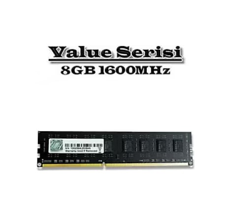 RAM PC 8GB DDR3 1600 MHZ GSKILL VALUE CL11 8GB DIMM (256X8)
